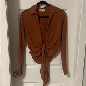 Meshki Tie-Front Blouse